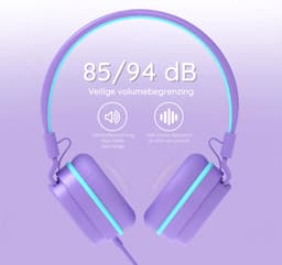 Zavio® Koptelefoon Kinderen met Draad - Gaming Headset - Paars — thumbnail 3