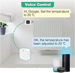 Slimme Thermostaatkraan - Radiatorregelaar App - Energie Besparen - 180° LED Display - 52.5mm x 52.5mm - Wit — thumbnail 5
