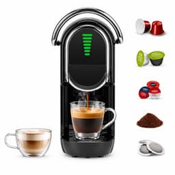 Koffiecupmachine 5-in-1 met LED Display - Capsule Koffiemachine Warm & Koud Zwart — thumbnail 1