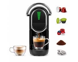 Koffiecupmachine 5-in-1 met LED Display - Capsule Koffiemachine Warm & Koud Zwart