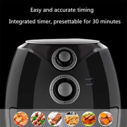 Heteluchtfriteuse Oven - Airfryer - Gezond Koken - Extra Grote Mand - 27x32cm - Zwart — thumbnail 3