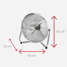 Zilan - Vloerventilator - Heavy duty - retro look - aluminium - 14 inch — thumbnail 3