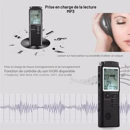 8GB digitale spraakrecorder, EVP (Electronic Voice Phenomenon) paranormaal apparaat voor het vastleggen van geesten, oplaadbare draagbare opnamebox met ruisonderdrukkingsfunctie. — thumbnail 3