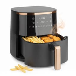 Cheqo® Airfryer - Hetelucht Friteuse - Heteluchtfriteuse - Friteuse zonder Olie - Luchtfriteuse met Digitaal Display en Touchscreen - 8 Automatische Programma's - Timer - Airfryer XL Zwart Goud - Frituurpan - Gezond Frituren voor het Hele Gezin — thumbnail 1
