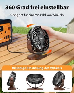 Mini USB Tafelventilator – Stille Bureauventilator met 3 Snelheden – Verstelbare Hoek – Compacte Ventilator voor Kantoor, Thuis, Bureau en Buiten — thumbnail 2
