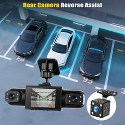 Dashcam voor Auto - Vier Camera's - 360-graden Panoramische Dekking - Infrarood Nachtzicht - Achteruitrijassistentie - 1080P - Zonder Geheugenkaart — thumbnail 3
