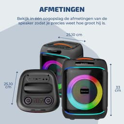 Denver Bluetooth Speaker Party box - Discolichten - Partyspeaker incl. draadloze microfoon & afstandsbediening - Luidspreker - 6,5" woofer - BPS170 — thumbnail 2