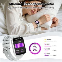 Blackview Smartwatch Voor Dames - Activity Tracker -1,91 inch Slim Horloge Met Touchscreen met zaklamp - Bluetooth Watch -Zilver — thumbnail 4
