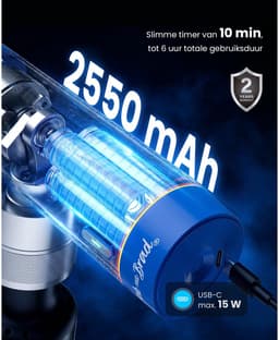 Massage Gun met Warmte- en Koudefunctie – 5 Snelheden – 11 mm Amplitude – 5 Massagekoppen — thumbnail 4