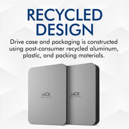Draagbare Externe Schijf - Opslagmedium - Bestanden Opslaan - Gemaakt van gerecycled materiaal - 4TB - Zilver — thumbnail 5