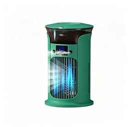 Mobiele airco Luchtkoeler - Luchtkoelerventilator - Verdampingskoeler-aircooler-luchtkoeler- Stille werking oscillatie - 3 snelheidsstanden - Watertank van 880 ml - Koelventilator voor slaapkamers, kantoren en woningen - 15,3 x 20,5 cm - Groen — thumbnail 1