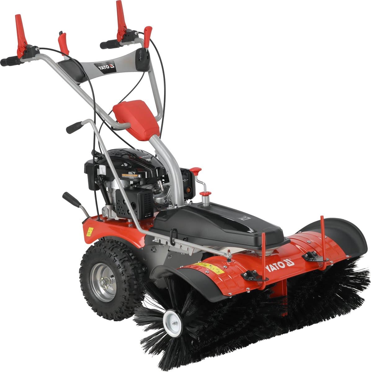 Professionele Benzine Veegmachine – 100 cm Werkbreedte – 4.7 PK Loncin Motor – 3 Versnellingen Vooruit & 1 Achteruit – 81 kg Radiaalveger / Sneeuwschuif Optie — afbeelding 1