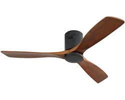 ROLIPO – Hout – Plafondventilator – 132 cm – DC-stil/omkeerbaar-afstandsbed-zonder licht