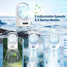 Draagbare airconditioners - draagbare luchtkoeler met 120° autorotatie, luchtkoeler met 7-kleuren nachtlampje en Force 3 winden, airconditioner met kantoor, slaapkamer, kamer, huis en camping — thumbnail 3