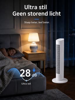 Rolu Torenventilator – Ventilator Staand – Bladloze Ventilator – 80 CM – 3 Snelheden – 70° Oscillatie – Energiezuinig – Weinig Geluid — thumbnail 4