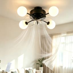 NETTLIFE Plafondventilator met Verlichting G9 - Stil - Met Afstandsbediening - 6 Snelheden - Timer - Voor Keuken & Eetkamer - Zonder Lampen — thumbnail 1