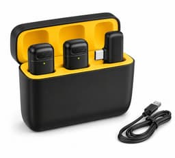 VANAVO® - Draadloze Microfoon - 2 Stuks - Dasspeld Microfoon - USB-C en Lightning - Geschikt voor Jack 3.5mm - Lavalier Microfoon Draadloos - Microfoons - Plug & Play - Inclusief 2 extra windscreens — thumbnail 1