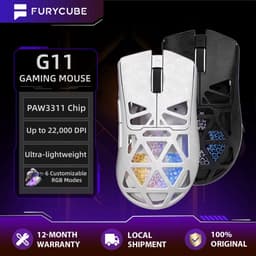 Furycube G11 - Tri-Mode Gaming Muis - Draadloos - Bedraad - Bluetooth - PAW3311 Sensor - 12.000 DPI - 1000Hz - Rood — thumbnail 4