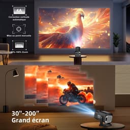 SnelShoppen - Mini Beamer 4K met WiFi 6, Draagbare Smart Projector, Bluetooth 5.4, Android 11.0, 180° Rotatable, Compact Buitenprojector, Geschikt voo — thumbnail 4