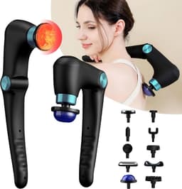 Opvouwbaar Warmte- En Koudmassagepistool - 9 Versnellingen 10 Koppen - Draadloze Handpercussiemassageapparaten - Rugmassageapparaat — thumbnail 1