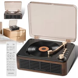 Retro CD-speler met Bluetooth-luidspreker, FM-radio en AUX-ingang, geschikt voor telefoon, laptop, tablet, tv en computer — thumbnail 1