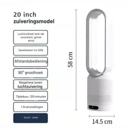 Damenzo - Ventilator - Ventilator staand - Tafelventilator - Vloerventilator - Ventilatoren - Ventilator toren - 14.5x58 cm - Zilver — thumbnail 2