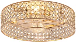 COVREO Plafondventilator met verlichting 50 cm goud glas en metaal - app en afstandsbediening - 6 snelheden — thumbnail 5