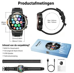 Blackview horloge heren - sporthorloge - smartwatches - outdoor smartwatch - horloge - polshorloges dames - W50Pro - Bluetooth -rugged army smartwatch- sport horloge - IP68 waterdicht- belfunctie - zaklamp - iOS & Android - zwart — thumbnail 3