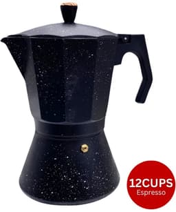 Moka Pot 12 Kops – Percolator Inductie – RVS en Aluminium Espressomaker – Espresso Koffiemaker — thumbnail 4