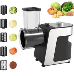 JOYNEXTBUY - Elektrische Groentesnijder 500W - 5-in-1 Groentesnijder met 5 RVS Snijschijven - Voor Groenten en Kaas - RVS Trommels — thumbnail 1