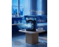 Mobiele airco - 5 sproeiers - 3 Windsnelheden - 7 Kleuren Led - Mini airco - Luchtkoeler - Aircooler - Mobiele airco - Airco - Luchtbevochtiger - Ventilator - Tafelventilator - Led -