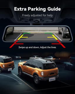 SnelShoppen - Mirror Dash Cam Achteruitkijkspiegel 12" IPS Touch Screen 2160P HD Dual Lens Nachtzicht met Gratis 32GB TF-kaart - Slimme Auto & Vrachtw — thumbnail 4