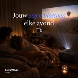 LumeWorks Atlas Beamer - Full HD 1080p Beamer met Auto Focus - Ingebouwde Apps (Netflix, YouTube) - WiFi en Bluetooth - Tot 250 inch Projectie — thumbnail 3