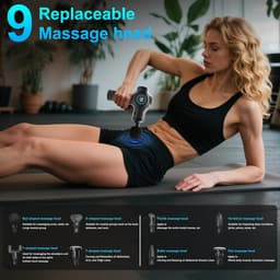 SnelShoppen - Massage Gun met 99 Snelheden, 8 Interchangeable Massage Heads, Mini Musket, LCD Touchscreen en USB-C Oplader voor Atleten en Thuisgebrui — thumbnail 4