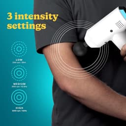 Thijox - Professioneel Fysio Massagepistool - Elektrisch Pulserende Diepweefsel Massagegun - Draadloos, Oplaadbaar, 5 Massagekoppen, Wit voor Spieront — thumbnail 3