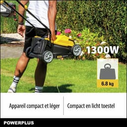 Grasmaaier elektrisch compact met opvangbak verstelbare maaihoogte 1300W motor maaibreedte 32 cm voor kleine gazons — thumbnail 5