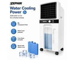 Innovastore Aircooler - Draagbare Luchtkoeler - Luchtcirculatie - Luchtbevochtiger - Slaapmodus - Drie snelheden - 6liter - Wit — afbeelding 1