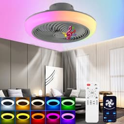 TamTrade Plafondventilator - Plafond ventilator met verlichting - Inclusief afstandbediening - LED - Dimbaar - RGB - Bluetooth — thumbnail 2