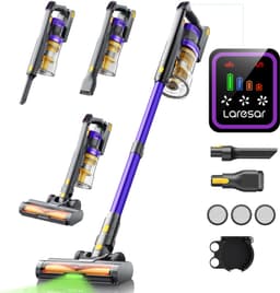 Laresar X11 draadloze stofzuiger, 55 kPa / 550 W, 60 min. batterijduur, 2 liter stofreservoir, groene LED-indicator, touchscreen, voor dierenharen, tapijten en harde vloeren — thumbnail 1