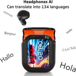 2026 NIEUW AI Vertaler Oordopjes Real Time, 3-in-1 Bluetooth 6.0 Vertaler Hoofdtelefoon met 6 Vertaalmodi, LCD Touch Screen voor 135 Talen/Accenten, 60 Uur Speelduur voor Reizen & Vergaderingen — thumbnail 4