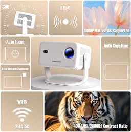 Mini Projector - Draagbaar - Native 1080P - 4K Ondersteuning - Voor Thuisbioscoop — thumbnail 2