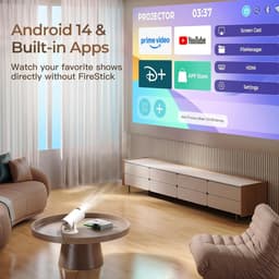 Mini Beamer - Draagbaar - WiFi 6 en Bluetooth 5.4 - Ondersteunt 1080P en 4K - Voor Thuis en Buiten — thumbnail 2