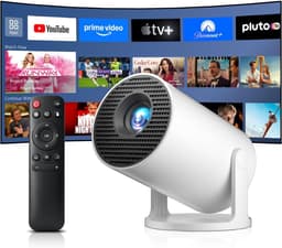Mini Projector - Wit - 4K Ondersteuning - Android 14.0 - Voor Binnen en Buiten — thumbnail 1