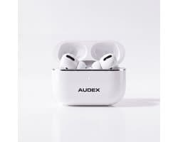 AUDEX Draadloze Bluetooth Oordopjes 5.4 – In-Ear Earbuds met Noise Cancelling – HD Microfoon – 30 Uur Speeltijd – Touch Control – USB-C Oplaadcase – Wit