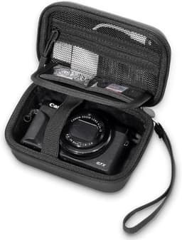 Cameratas geschikt geschikt voor Canon G7X Mark III/II, SX740 HS, Sony ZV-1F, Ricoh GR III, Panasonic Lumix TZ99, Kodak WPZ2 en andere camera's. Digitale cameratas - zwart. — thumbnail 1
