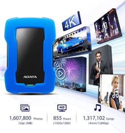 Externe Harde Schijf - Opslagstation Gegevens - Bestanden Opslaan - Schokbestendige Behuizing - 2 TB - Blauw — thumbnail 4