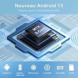 SnelShoppen - MP3 Speler Bluetooth en WiFi Android 13, 144GB, 3GB RAM, 4 Inch HD Touchscreen, Muziekspeler met Luidspreker, Camera en Ouderlijk Toezic — thumbnail 4