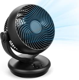Desktop Air Circulator Fan, 3-Speed Stille Tafelventilator, 100° Verticaal en 80° Horizontaal Oscillerend, 24dB Laag Geluidsniveau, Draagbare Ventilator voor Binnen en Buiten. — thumbnail 1