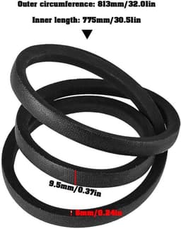 Dailygoods- Grasmaaier V-riem - Compatibel met Sabo SA 29741 52-140 HMA - Hoogwaardige rubbermateriaal - Buitenomtrek 813 mm - Verbeterde transmissie-efficiëntie - Geschikt voor onderhoudstechnici - Maaier — thumbnail 2