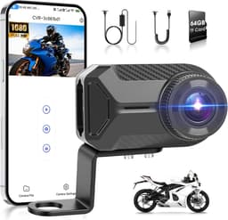 SnelShoppen - Motorfiets Dashcam 1080P HD Waterdicht IP66 Geïntegreerd WiFi 110° Groothoek Ringopname Mini Draagbaar met Montagekit — thumbnail 1